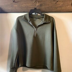 SHEIN Medium Textured Zip-Up Pullover